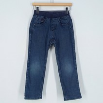 빈티지다온 헤지스 아동 백로고자수 밴딩 데님팬츠 중청120(7Y)