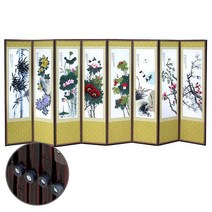 박씨상방 화조 8폭 영인본 병풍 + 특허 버팀 고무 고정 장치, 상세설명 참조