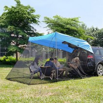 터널텐트 루프탑텐트 차박 캐노피 자율 주행 캠핑 다기능 자동 속도 오픈 캠핑카 루프, 13 메쉬 테일 텐트(블루)