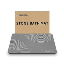 Pyroclastia 프리미엄 파이로클라스티아 돌 목욕 매트 규조토 흡수욕 미끄럼 방지 속건 욕실 바닥 욕실용 샤워 23.6X15.4인치