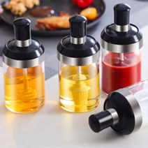 [다행의살림] 스푼 내장 유리 양념통, 250ml, 1개
