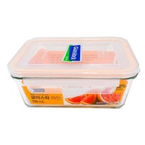 글라스락 직사각 내열 강화유리 밀폐용기 980ml 찬통