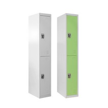 가구컴퍼스 철제 캐비넷 옷장 2단 락카 연결형 탈의실 사물함, 2단 그레이