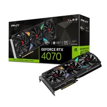 PNY GeForce RTX™ 4070 12GB XLR8 밍 Verto Epic X RGB™ 오버클럭 트리플 팬 그래픽 카드 DLSS 3, TRIPLE FAN OC