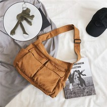 귀여운가방 구디백 유치원답례품 대용량 캔버스 숄더백 여성용 솔리드 소프트 데님 레저 여행 가방 문학