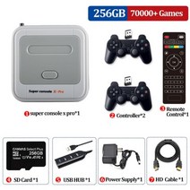 레트로 비디오 게임 콘솔 슈퍼 X 프로 4K HD 출력 듀얼 시스템 70000 + PSPPS1DC 용 미니 TV 플이어, CHINA, X-Pro 256GB Wireless_미국