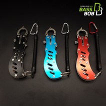 ZioBiz 원터치 물고기집게 홀더세트 낚시집게 피싱그립 피쉬그립 립그립 랜딩그립 낚시그립 낚시용품 낚시공구, 블랙