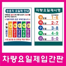 요일제입간판/차량5부제입간판/차량부제/양면인쇄/무료배송, 1, 1개