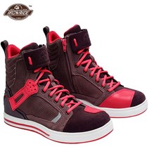 오토바이 라이딩 신발 바이크 부츠 모터사이클 남성 워커 캐주얼 마이크로 화이버 가죽 용, 핑크 부츠 --MB001, 8