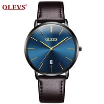 OLEVS남성 시계 방수 초슬림 날짜 남성 스틸 스트랩 클래식 쿼츠 비즈니스