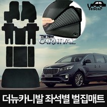 더뉴카니발 벌집 EVA 이중매트 열별 바닥매트, 7인승 4열(트렁크)