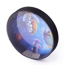 ammoon 프로페셔널 웨이브 드럼 오르프 오션 블랙 에딩 안에 철모래가 들어간 작은 물고기 패턴