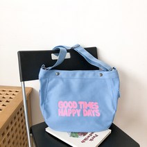 캔버스 백 패션 심플 프린트 레터링 대용량 소녀 학생 크로스백