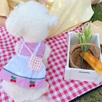 강아지 봄옷 봄 가을 애완 동물 옷 작은 개 치마 용품 XS-XL, [02] Pink
