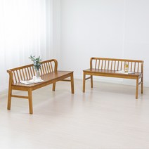 라로퍼니처 그라나다 고무나무 원목 2인용 3인용 식탁 의자 벤치 2인 3인 방석 밴치, 원목벤치