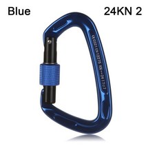12232425kn 새로운 d 모양 전문 안전 carabiner 키 후크 알루미늄 등반 보안 마스터 잠금 야외 상승 도구, 15 Blue-24KN 2
