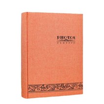 웨딩앨범 포토앨범 300 년 중국 빈티지 사진 6X4 quot10X15cm 플러그인 화이트 내부 페이지 결혼 기념 도서 메시지 영역 포함, orange