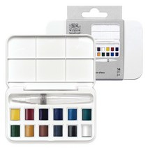 윈저앤뉴튼 코트만 고체물감 워터브러쉬 12색 세트 WI0390658