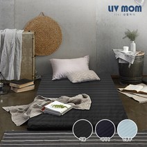 [KT알파쇼핑]리브맘 세븐존 스트라이프 매트리스 7cm 멀티싱글 차콜/네이비/연블루