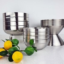 키친플러스 쌓기편한 이중 스텐 냉면기 탕기 업소용 식당 그릇 유광 이중스텐 면기 라면 갈비탕, C타입. 브이라인 샤틴무광 이중용기 중