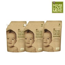 네이쳐러브메레 유아 오리지널 세제 리필형 허브가든향 1300 ml, 3개