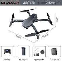 JJRC X20 RC 6K HD 듀얼 카메라 4CH 3 축 GPS 포지셔닝 5G 와이파이 브러시리스 모터 항공 사진 접이식 드론 장난감, JJRC-X20-Black-1B