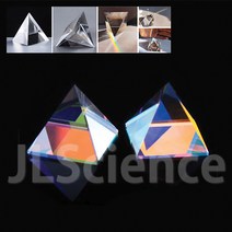 (JLS) 피라미드 프리즘 40mm 60mm 80mm 100mm (광학유리) 빛의 분산 굴절 실험용 무지개실험, 100mm 1개