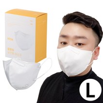 KF94 맘편히 새부리형 100매 특대형 성인용 초등학생용 마스크 3종 화이트 블랙 얼큰이 숨쉬기편한 귀편한, KF94 특대형 L 화이트 100매