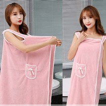 로로비 원피스 샤워 가운 대형 목욕 수건 LS0658, 80*135c, 카멜