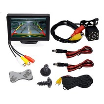 자동차 리어 뷰 카메라 와이드 4.3 tft lcd 컬러 디스플레이 모니터 + 방수 야간 투시경 역전 백업 2in1 주차 레브, 4.3 모니터 카메라