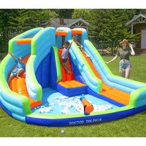 에어바운스 대형 미끄럼틀 워터슬라이스 물놀이 풀장 볼풀 놀이기구 놀이터 풀빌라, 01.단일상품(4x2.85x1.8m)