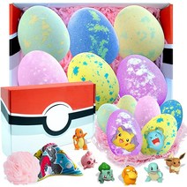 서프라이즈가 있는 아이들을 위한 배쓰밤: Supbec XXL 부활절 달걀 배쓰밤 선물 세트 천연 에센셜 오일 건조한 피부를 위한 유기농 배쓰밤 부활절 바구니 스터퍼 (6개 6, Easter Eggs 6 Pcs