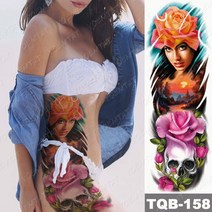 팔뚝 소매 문신 비행기 병사 조종사 방수 임시 탑토 스티커 항해 나침반 인체 예술 전가 탑토 여자, 30-TQB158