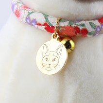 데코와바 강아지 고양이 인식표 이름표 목걸이, 스트라이프레드