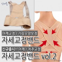 자세교정 밴드 척추 어깨 볼륨 바스트 업 뽕, 블랙/L(80-85)