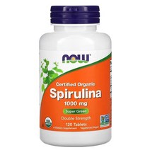 NOW Foods 유기농(Organic) 스피루리나(Spirulina) 1000mg 120정 1팩