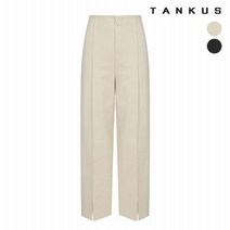 탱커스 여성 원버튼 절개 울 와이드 팬츠