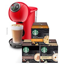 Krups KP3405 NESCAFÉ Dolce Gusto Genio S Plus 캡슐 머신 red + STARBUCKS 캡슐 시험 세트, 에스프레소 시음 세트 포함