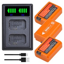 2160mAh NP-FW50 NP FW50 NPFW50 알파 a7 a7II a7R a7RII 알파 a6000 a6300 a6400 LED 듀얼 충전기, 06 3 battery 1 charger