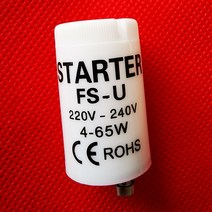 전기 전자부품 형광 스타터 4 65W 220 240 형광등 퓨즈 10 들이 CE ROHS, 단일옵션