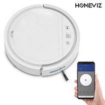 [리모컨 필요없이 모두 APP로! ] HOMEVIZ 흡입 & 물걸레 로봇청소기 다양한 청소 모드 + 3 년 AS 보증, 본품 블랙