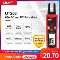 누설전류계 멀티 메가 테스터기 UNI-T 전류계 클램프 미터 AC DC 전류 포크 미터 UT256 True RMS 전류계