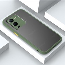 드로잉 일러스트 케이스 보관 Vivo V25 Pro 용 커버 케이스 충격 방지 컬러 프레임 반투명 매트 Fundas, 02 육군 녹색_02 For Vivo V25