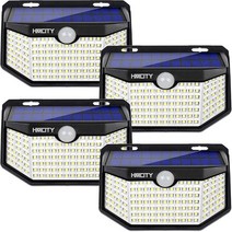 Hmcity 태양광 야외 120 LED 조명 반사판/3가지 모드/모션 센서/IP65방수 (4팩), 4-Pack