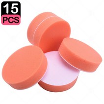 차량 광택제 3인치 75mm 자동차 연마 스폰지 키트 버핑 왁싱 패드 디스크 폼 폴리셔 헤드라이트 리퍼비시, 03 15 Pieces