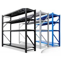 조립식 창고 철제 트레이더스선반 파렛트랙 적재대, 검정색메인프레임4층높이2m길이100폭40cm