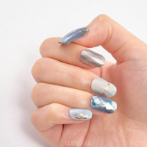 엘씨 젤 네일스티커 시럽 그라데이션 글리터 네일패치, 1개, 582/로얄 클래식 3019