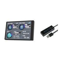 프로 미니 터치 모니터 휴대용 스크린 사무용 리얼 가벼운 게임, 모니터와 USB 허브