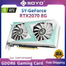 SOYO 월드 프리미어 Nvidia Geforce RTX2060 SUPER GDDR6 8G 그래픽 카드 256 비트 비디오 게임 RGB 로고, 04 RTX 2070 8G-2Fan
