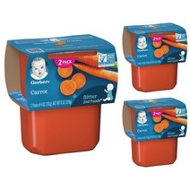 Gerber 2단계 어린이 식품 113g, 당근(Carrots), 3개